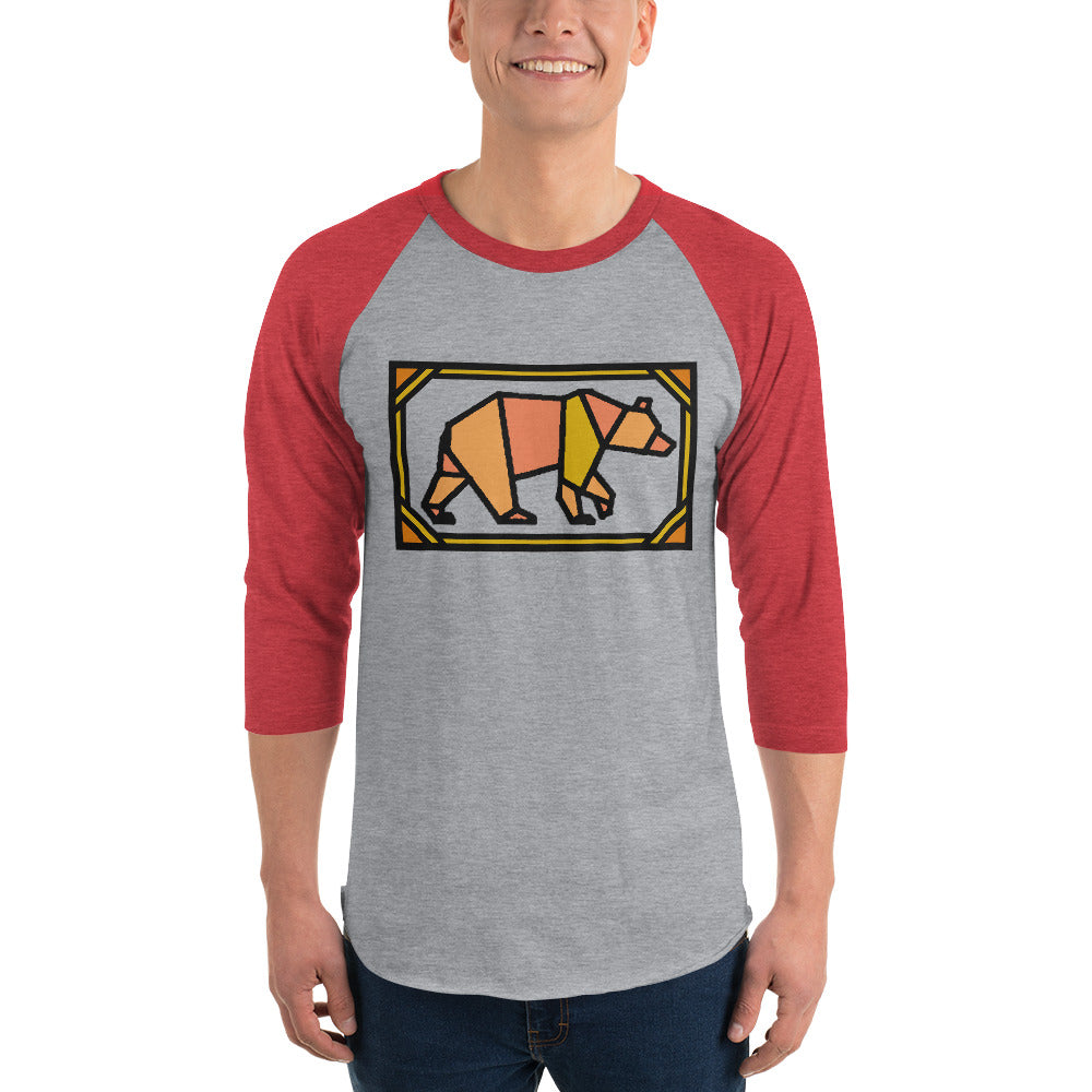 Orange Box Bear 3/4 sleeve raglan shirt