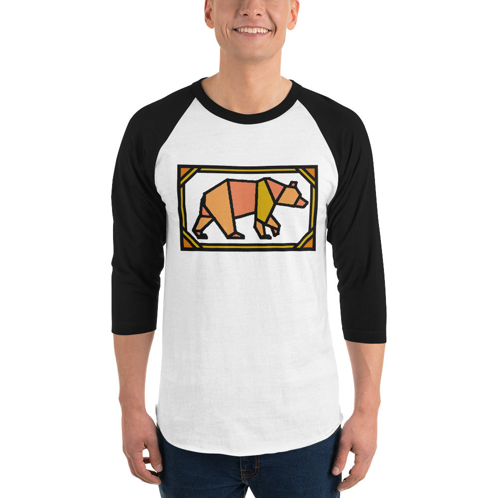 Orange Box Bear 3/4 sleeve raglan shirt