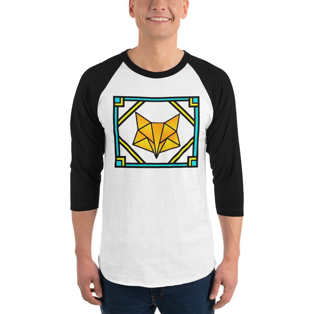 Orange Box Fox 3/4 sleeve raglan shirt