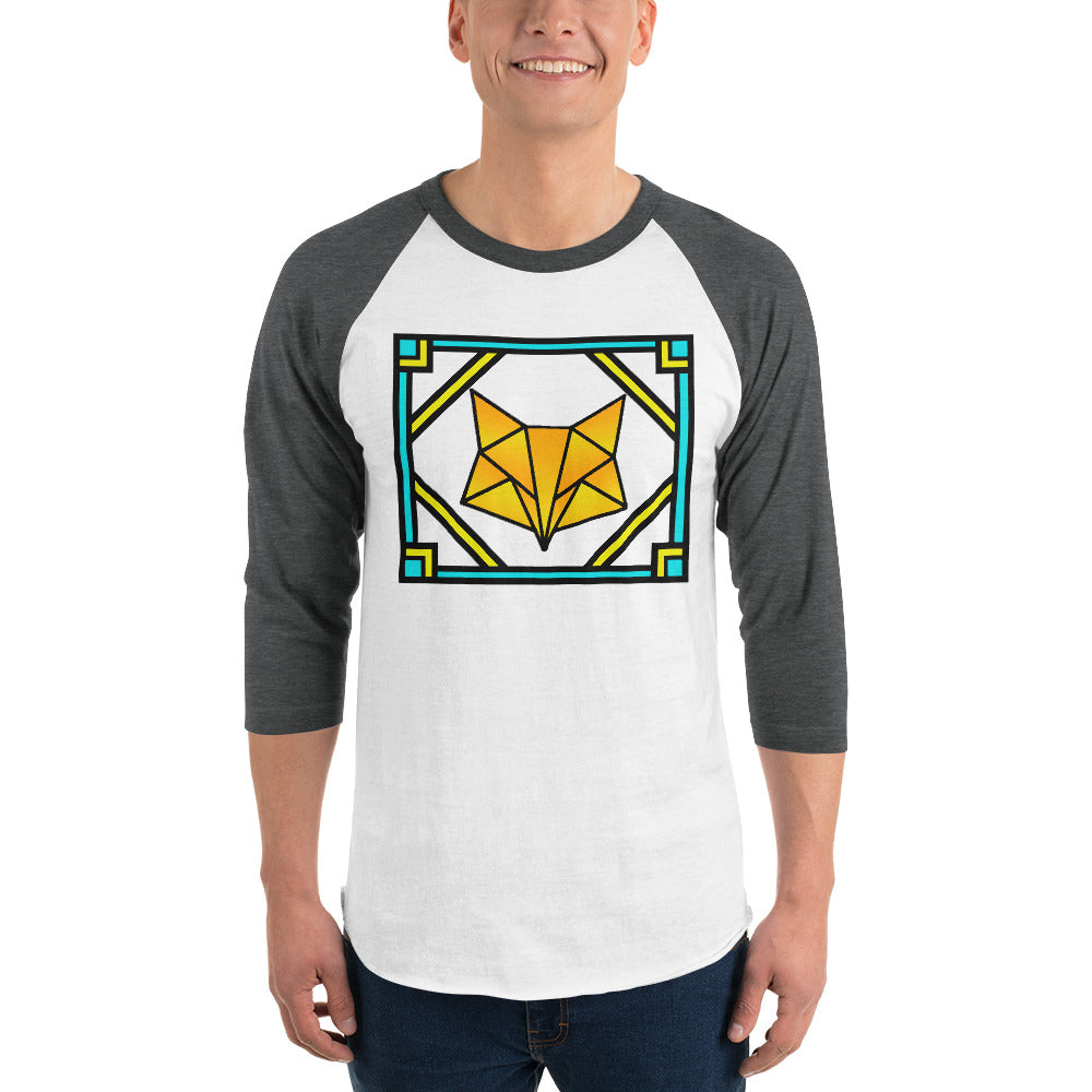 Orange Box Fox 3/4 sleeve raglan shirt