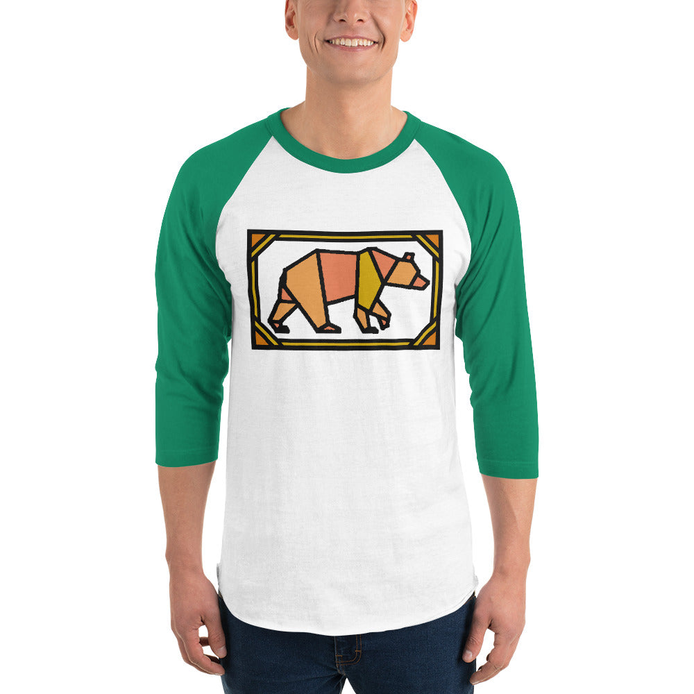 Orange Box Bear 3/4 sleeve raglan shirt