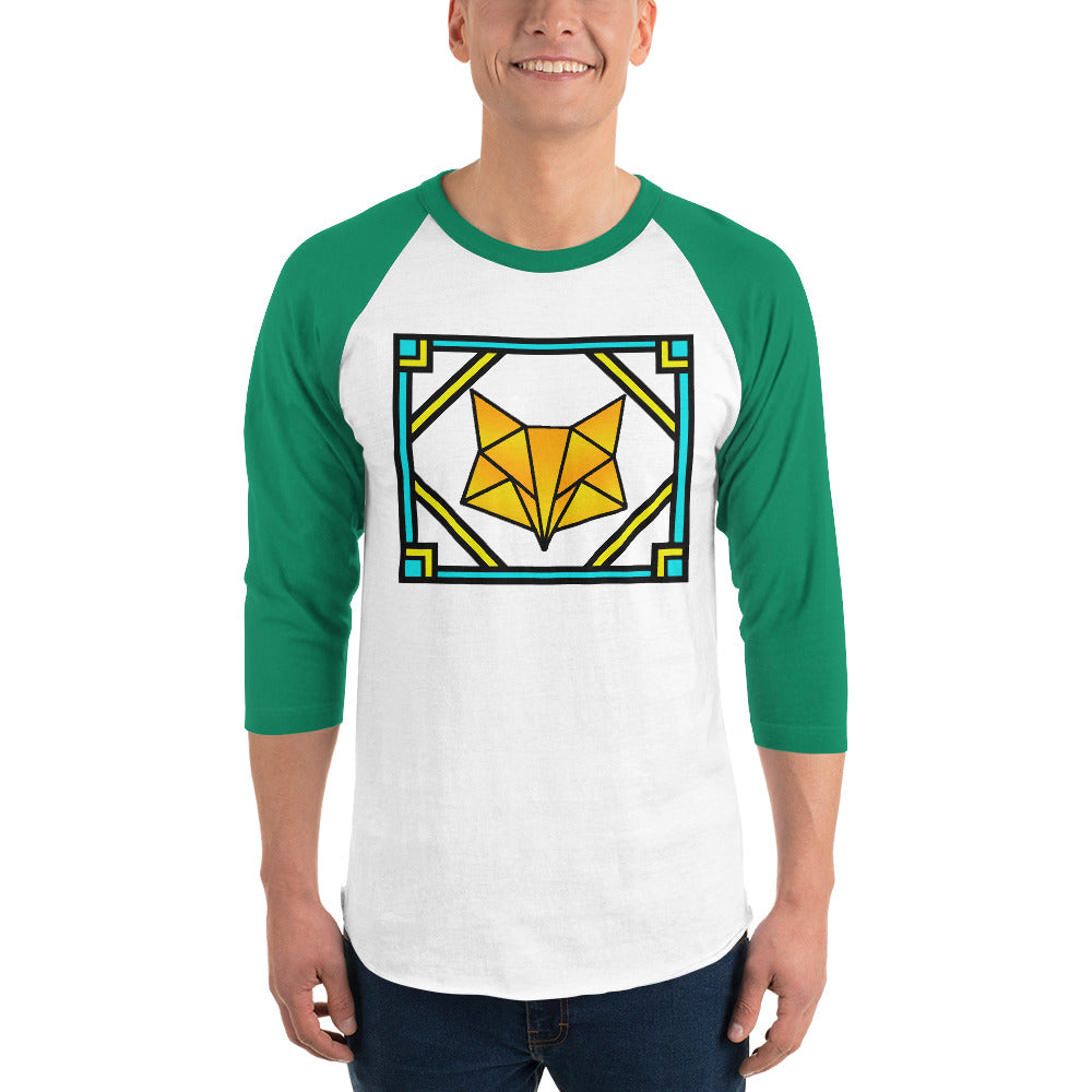 Orange Box Fox 3/4 sleeve raglan shirt