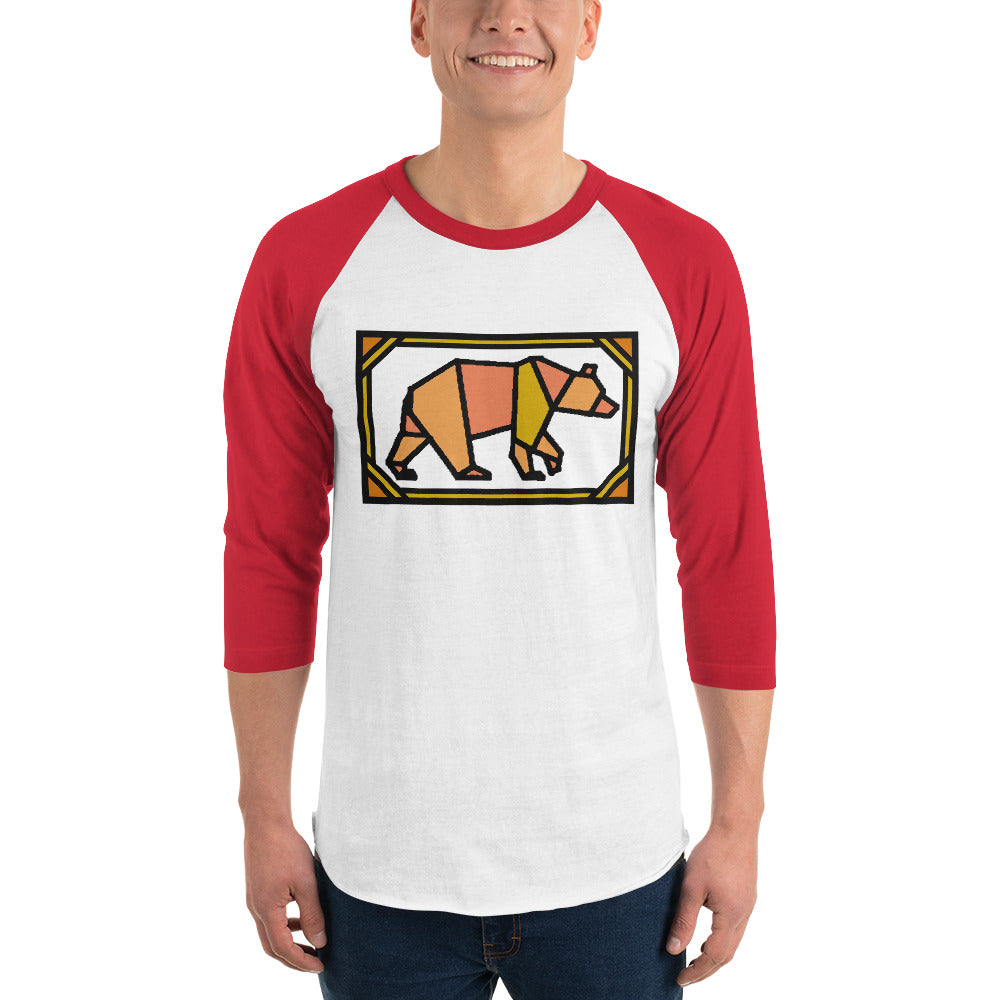 Orange Box Bear 3/4 sleeve raglan shirt