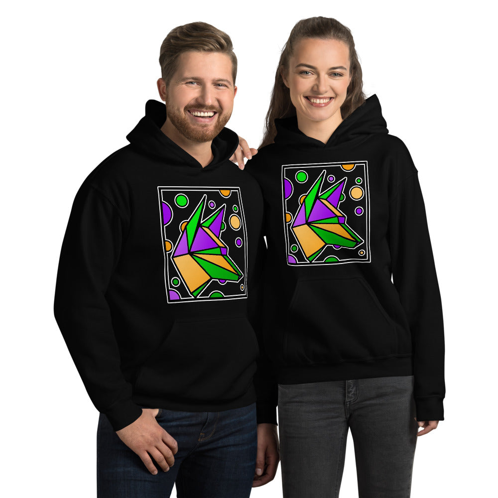 Mardi Gras Box Dog Unisex Hoodie