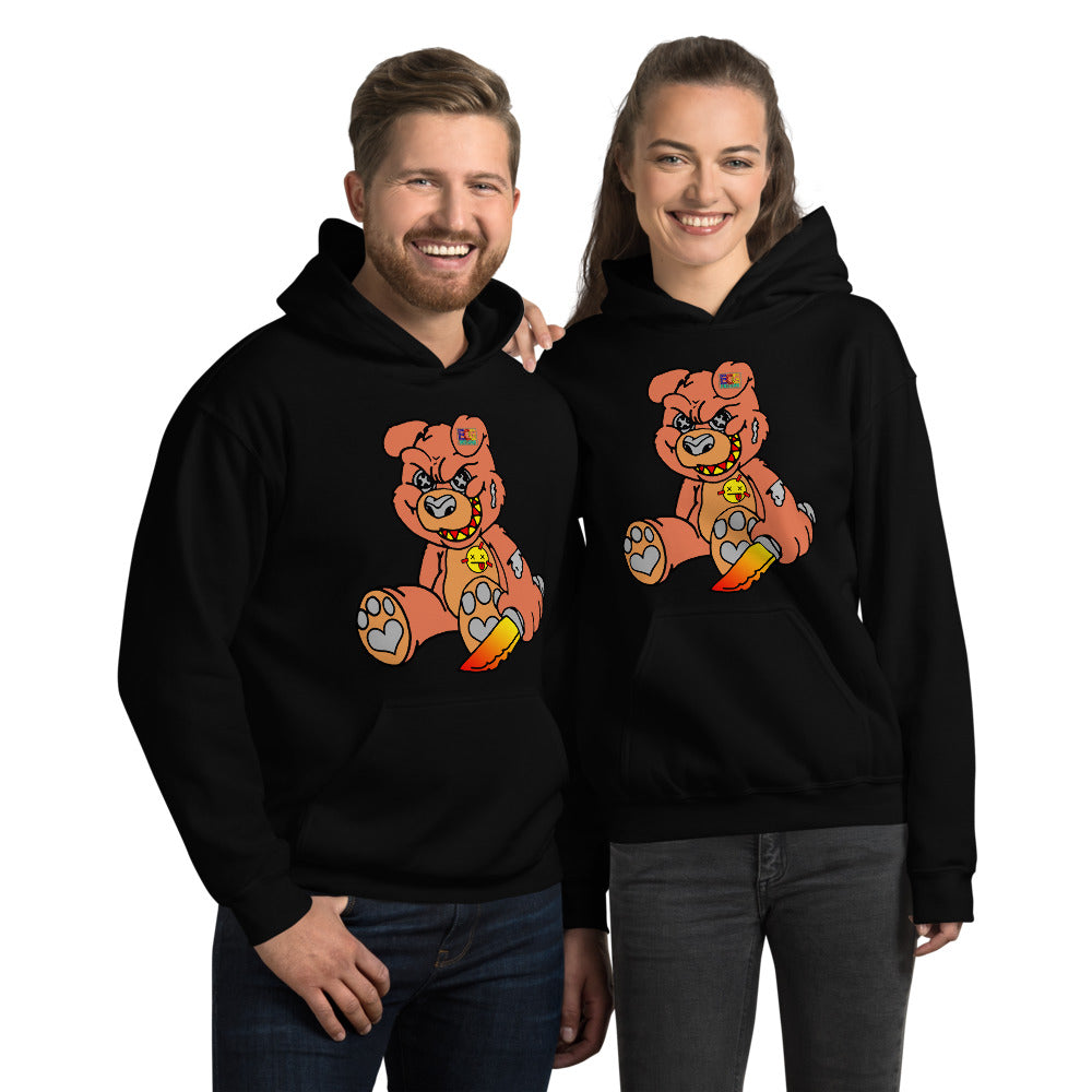 Orange Demon Bear Unisex Hoodie