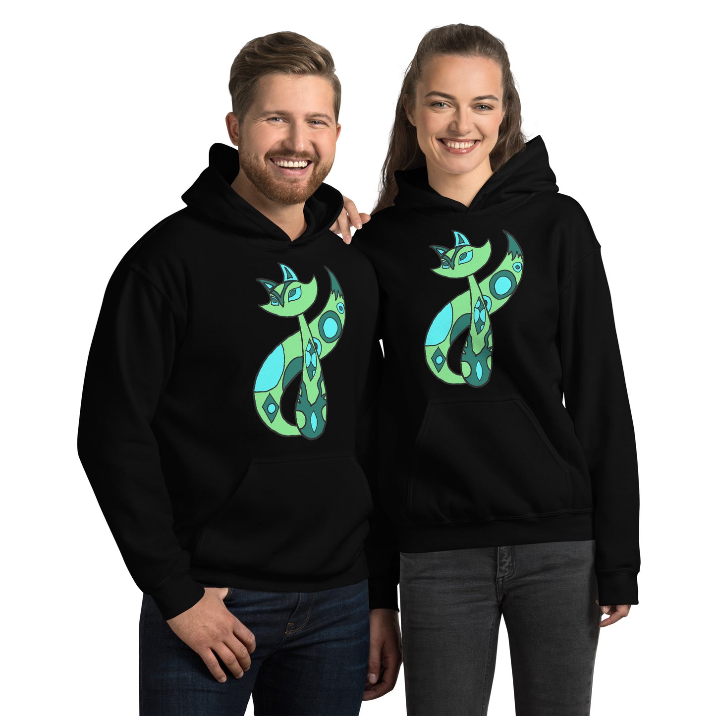 Green Cat Unisex Hoodie