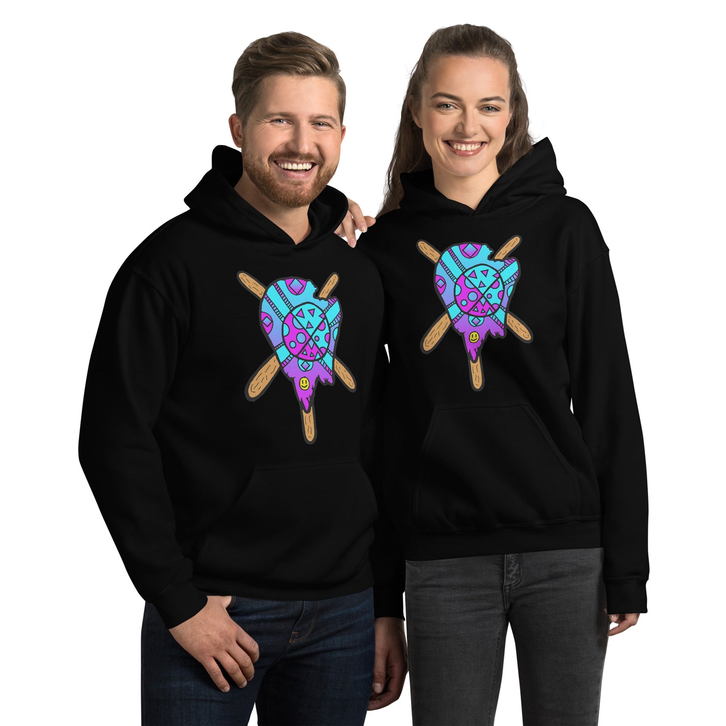 Blue and Purple Melted Popsicle Unisex Hoodie