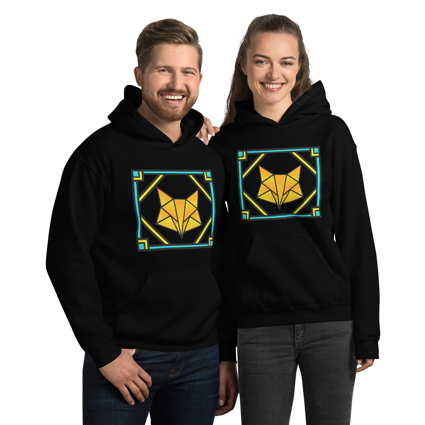 Orange Box Fox Unisex Hoodie