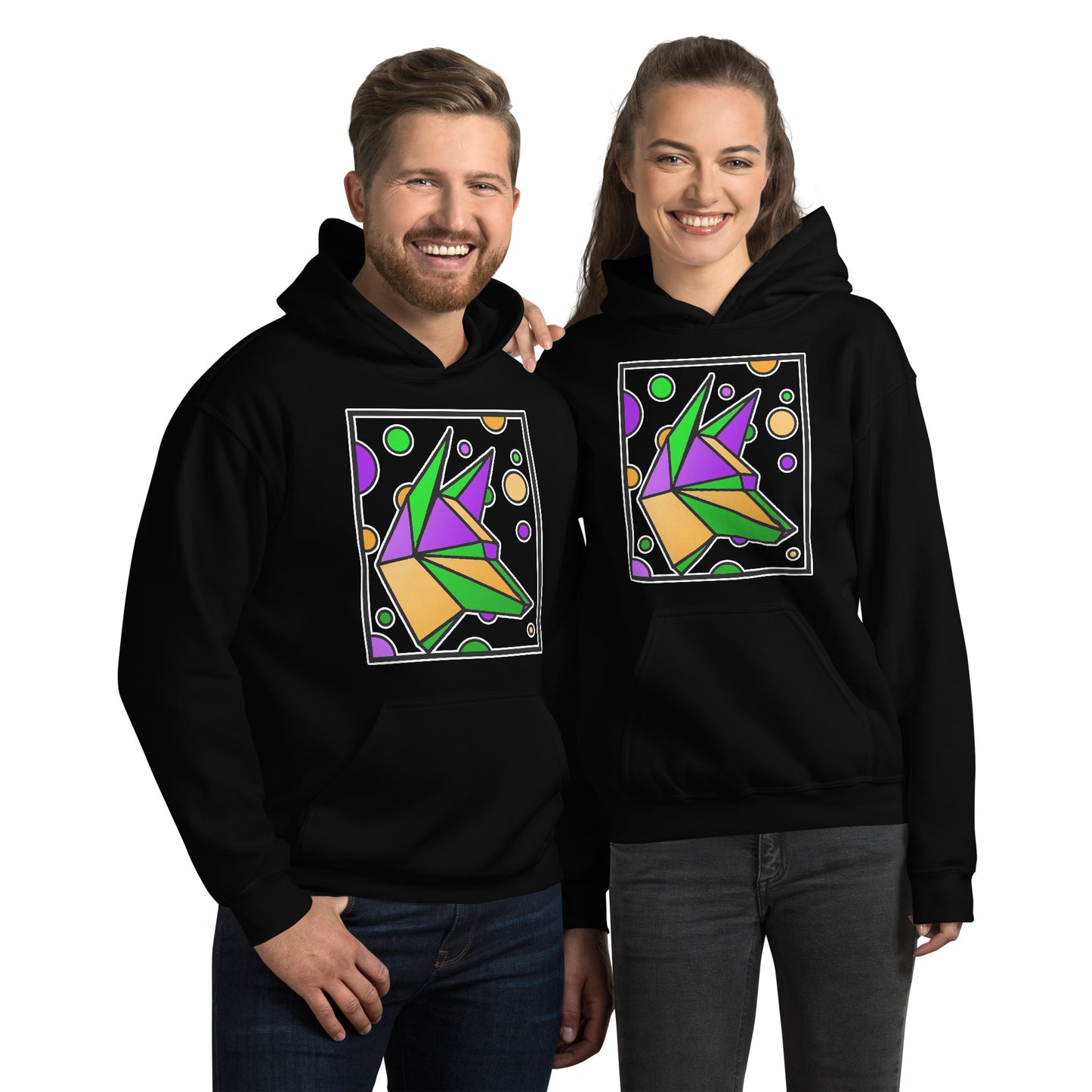 Mardi Gras Box Dog Unisex Hoodie