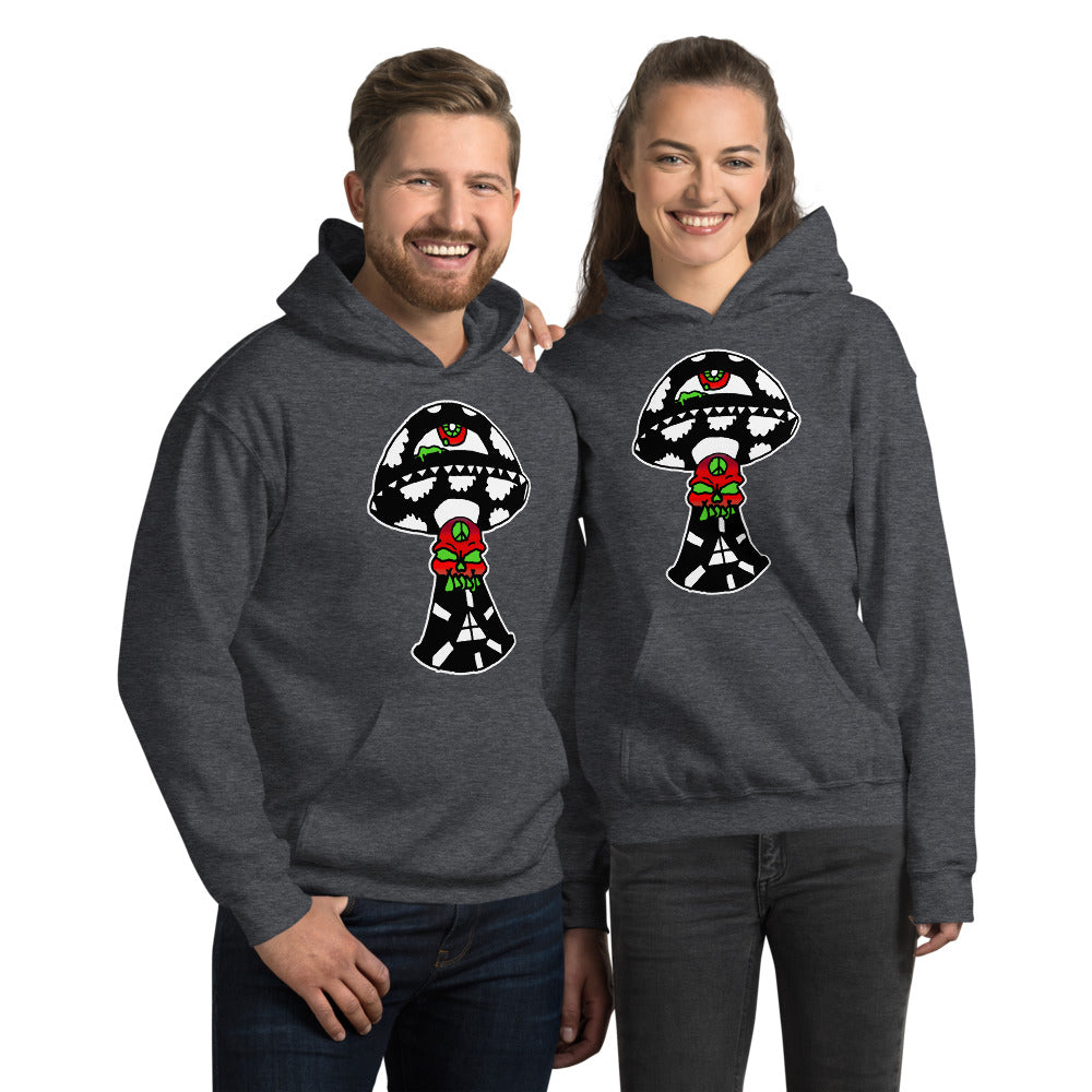 Black and White Skull Shroom Unisex Hoodie