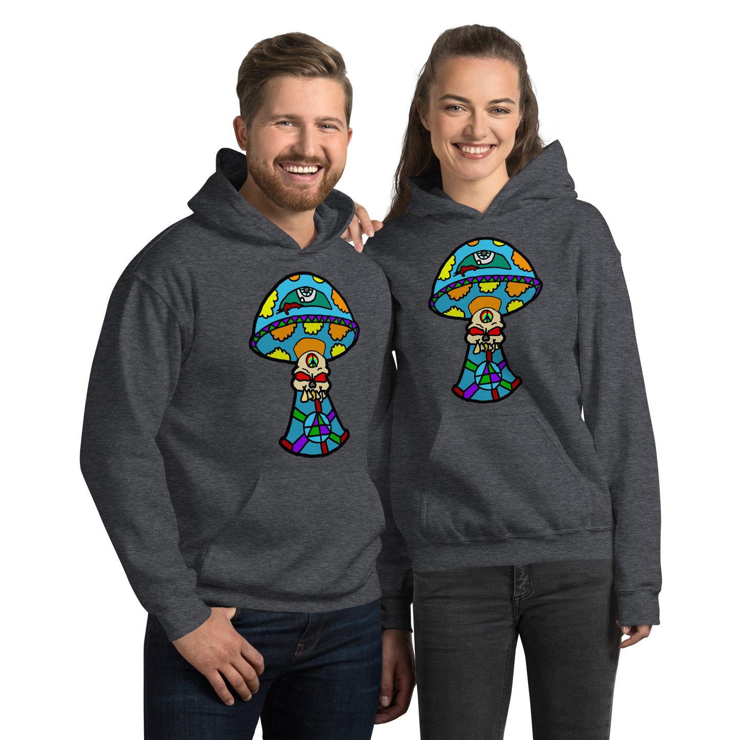 Multicolored Skull Shroom Unisex Hoodie