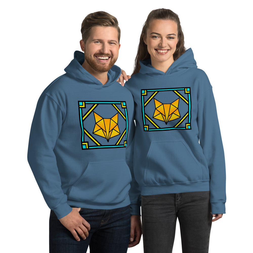 Orange Box Fox Unisex Hoodie