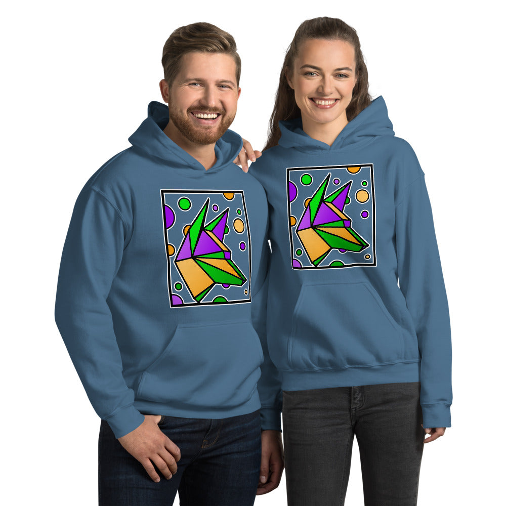 Mardi Gras Box Dog Unisex Hoodie