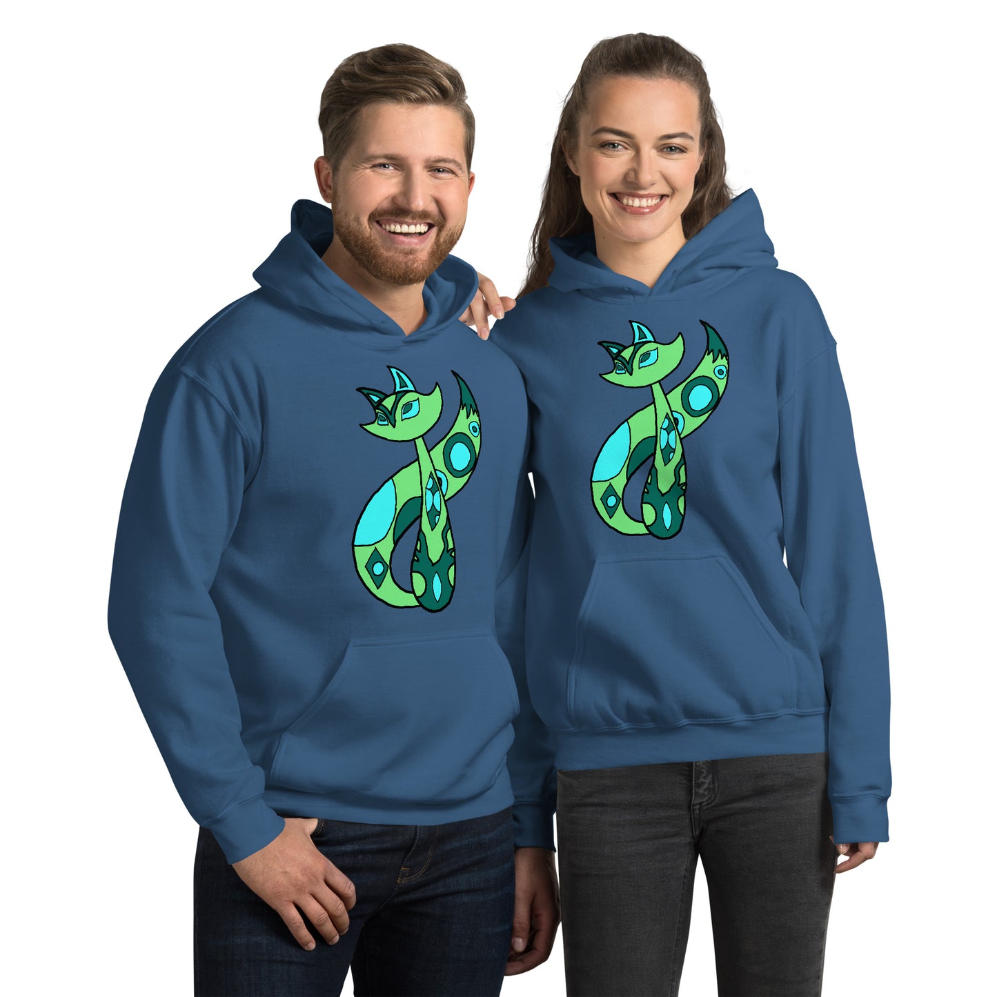 Green Cat Unisex Hoodie