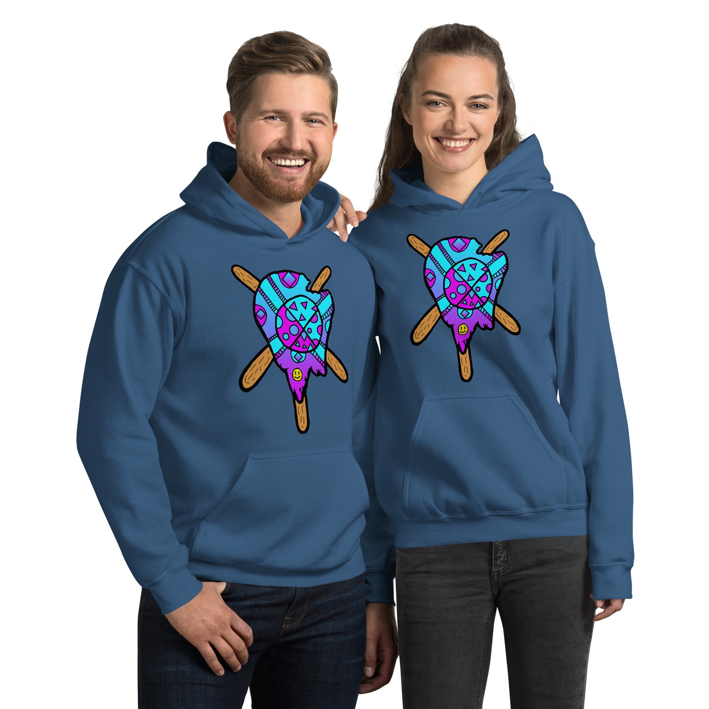 Blue and Purple Melted Popsicle Unisex Hoodie