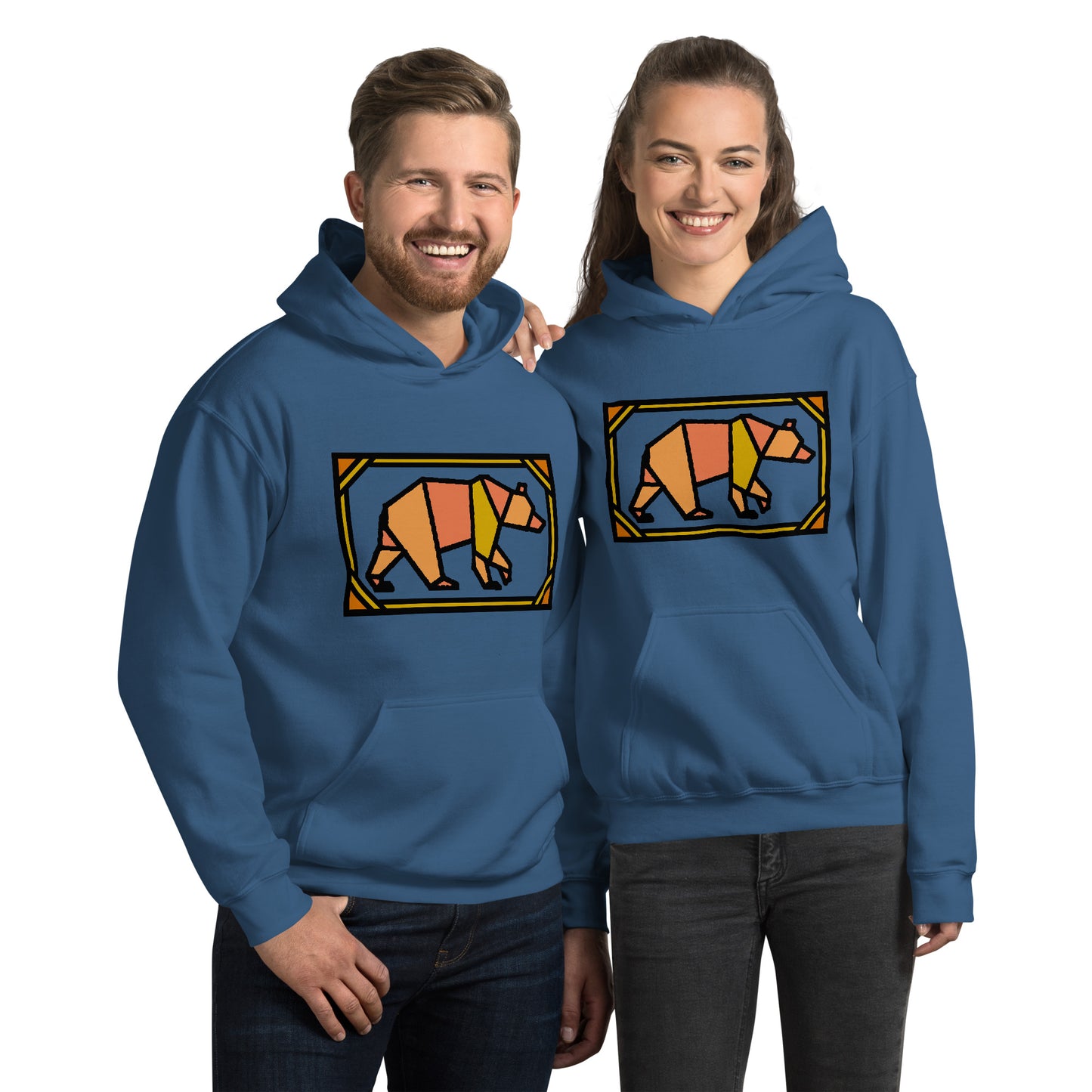 Orange Box Bear Unisex Hoodie