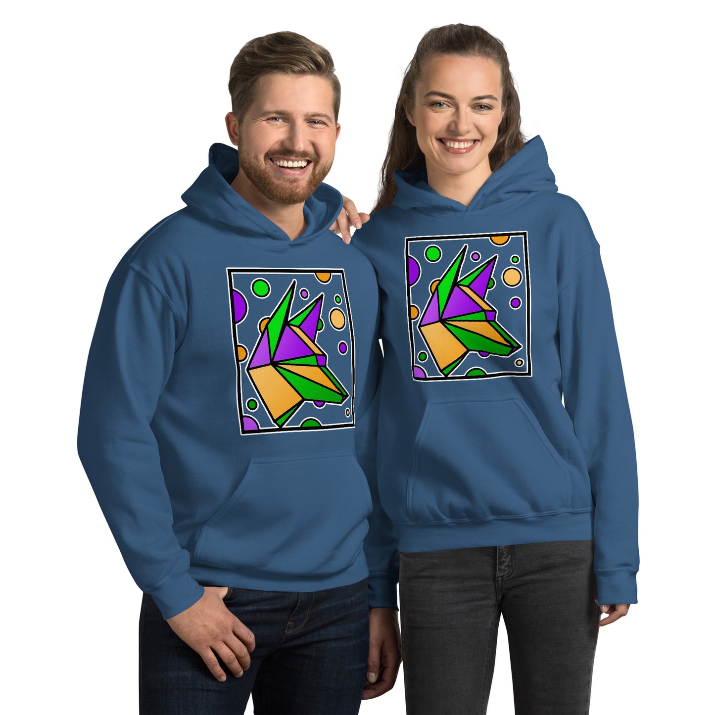 Mardi Gras Box Dog Unisex Hoodie