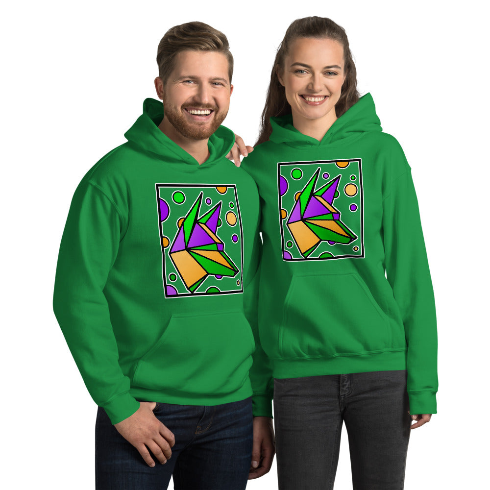 Mardi Gras Box Dog Unisex Hoodie