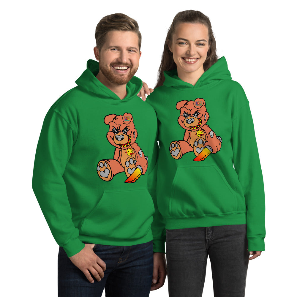 Orange Demon Bear Unisex Hoodie