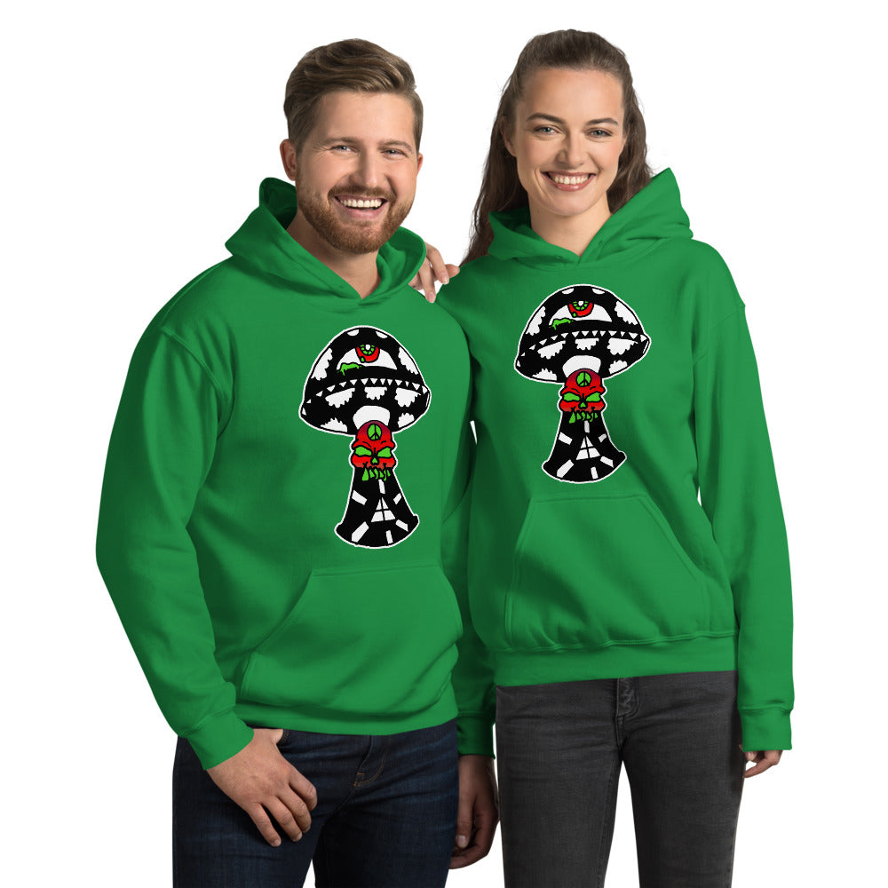 Black and White Skull Shroom Unisex Hoodie