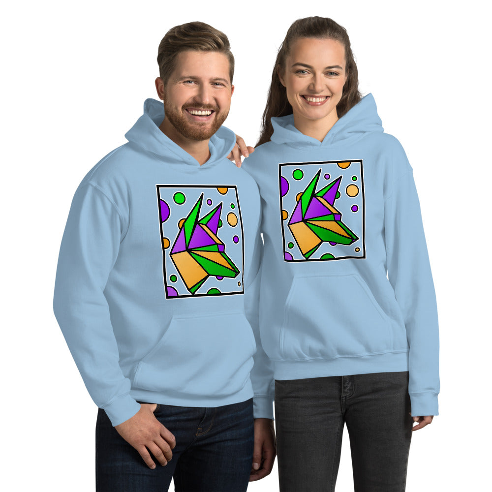 Mardi Gras Box Dog Unisex Hoodie