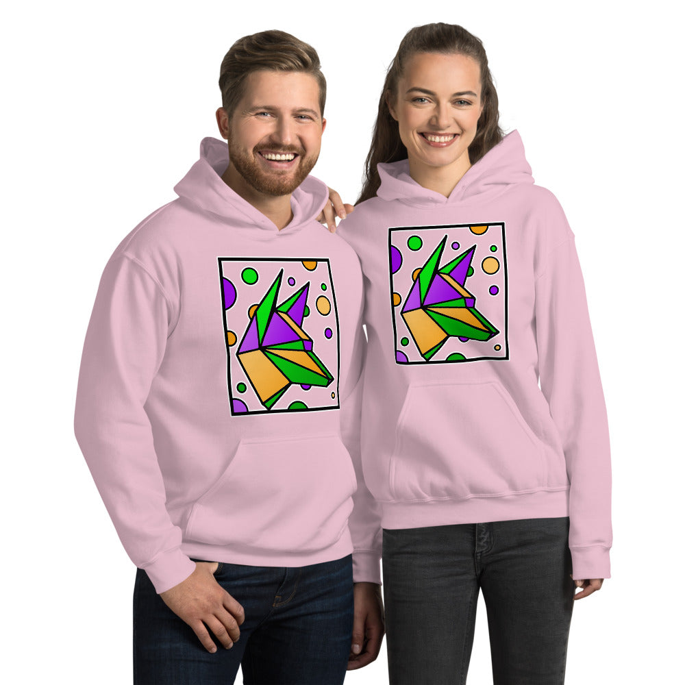 Mardi Gras Box Dog Unisex Hoodie