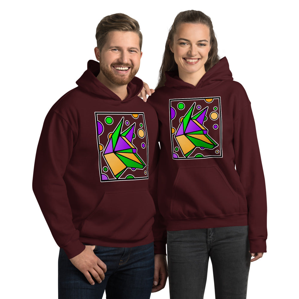 Mardi Gras Box Dog Unisex Hoodie