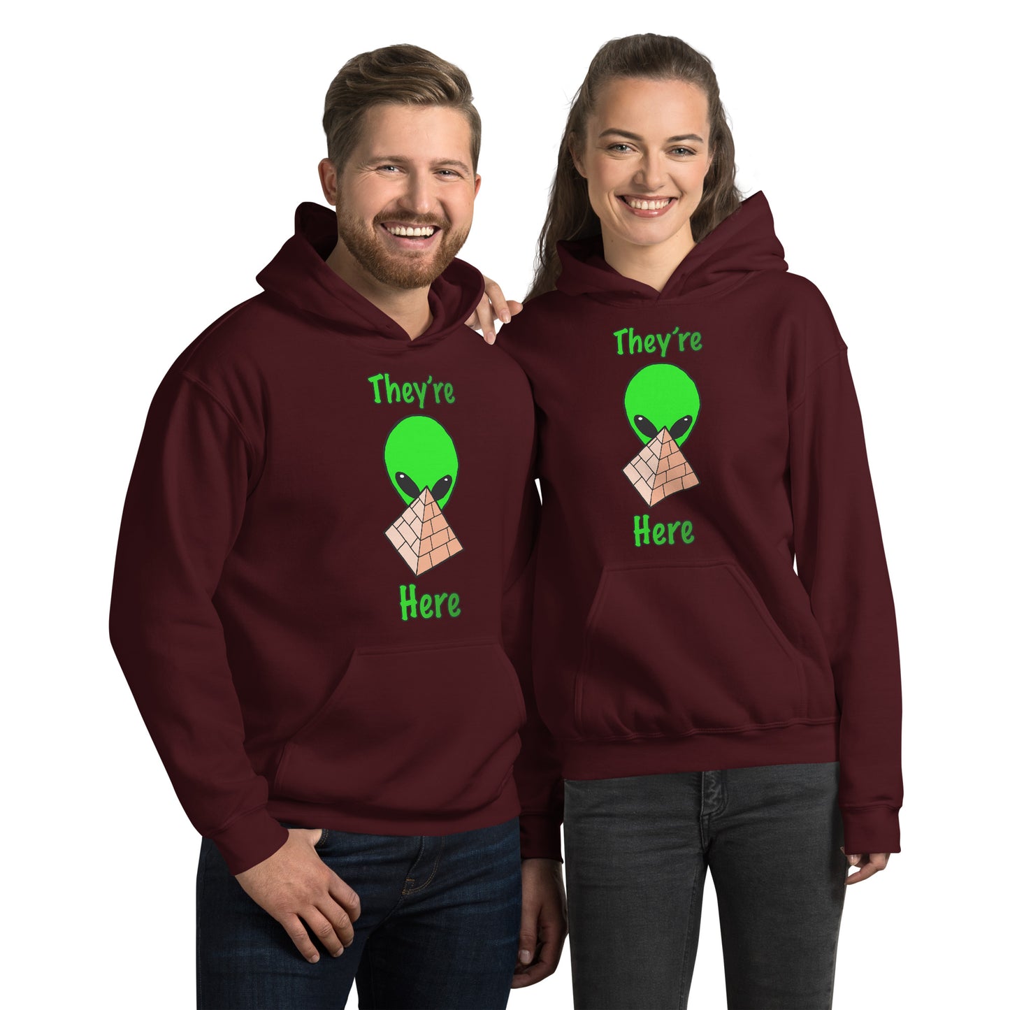 Green Alien Pyramid Unisex Hoodie