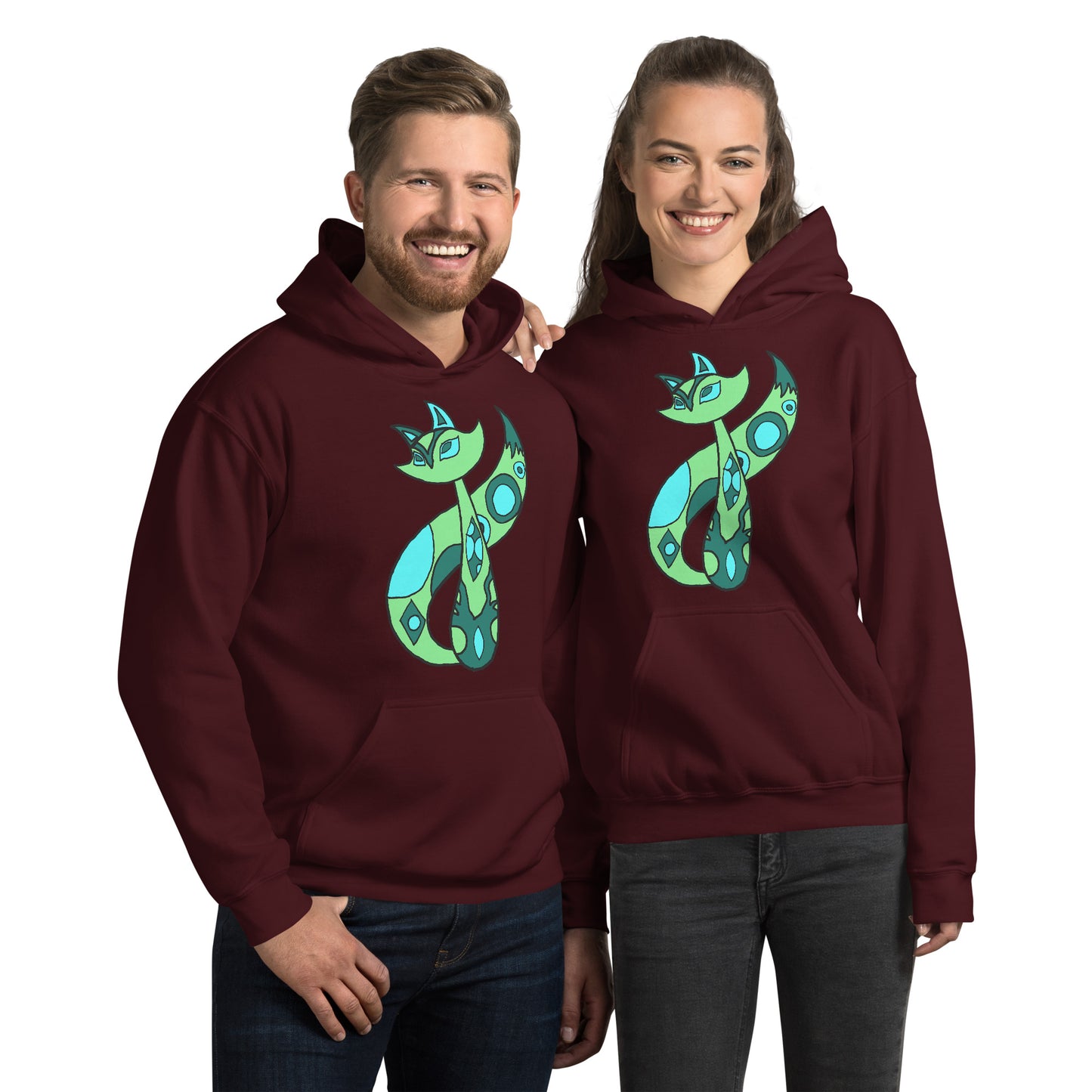 Green Cat Unisex Hoodie