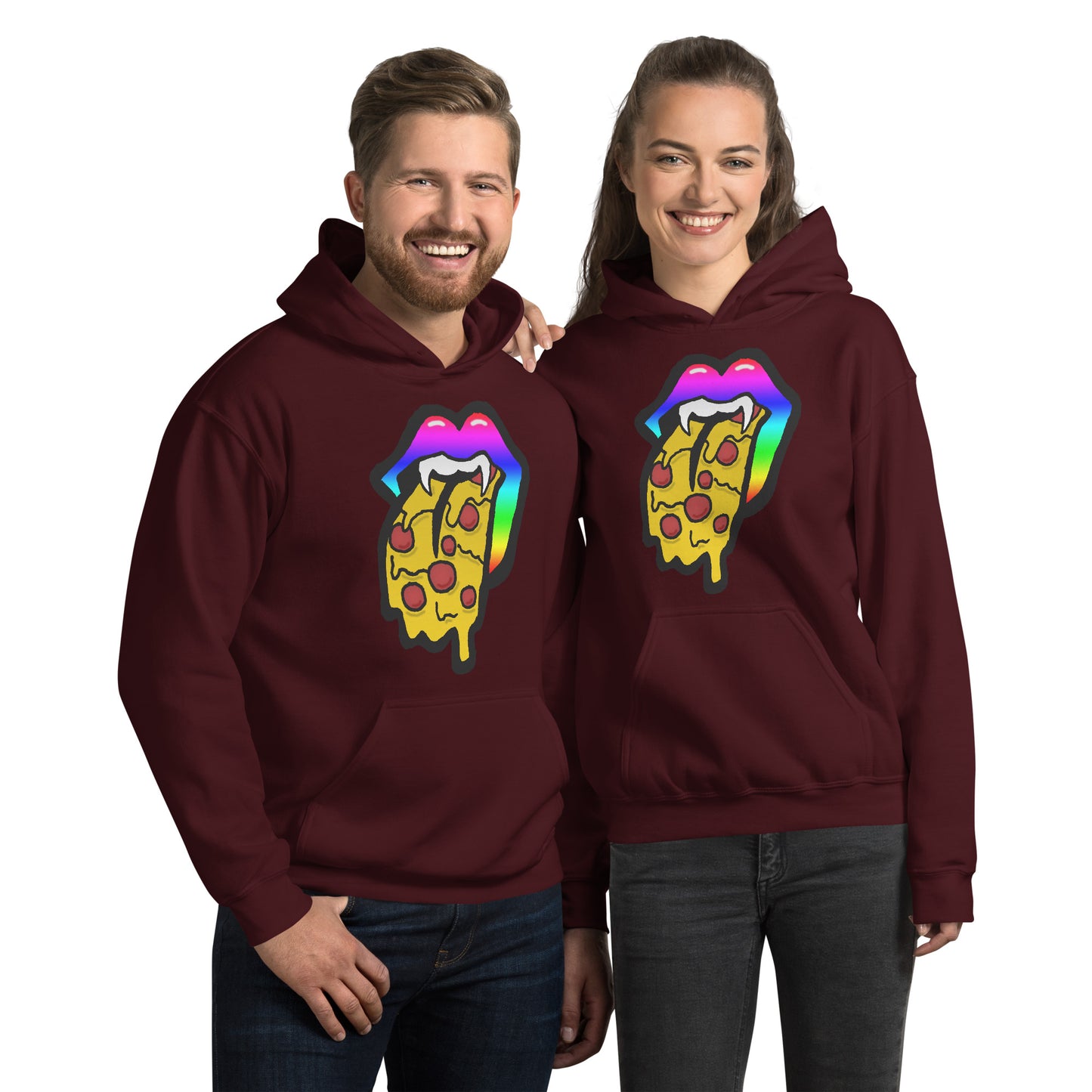 Rainbow Pizza Tongue Unisex Hoodie