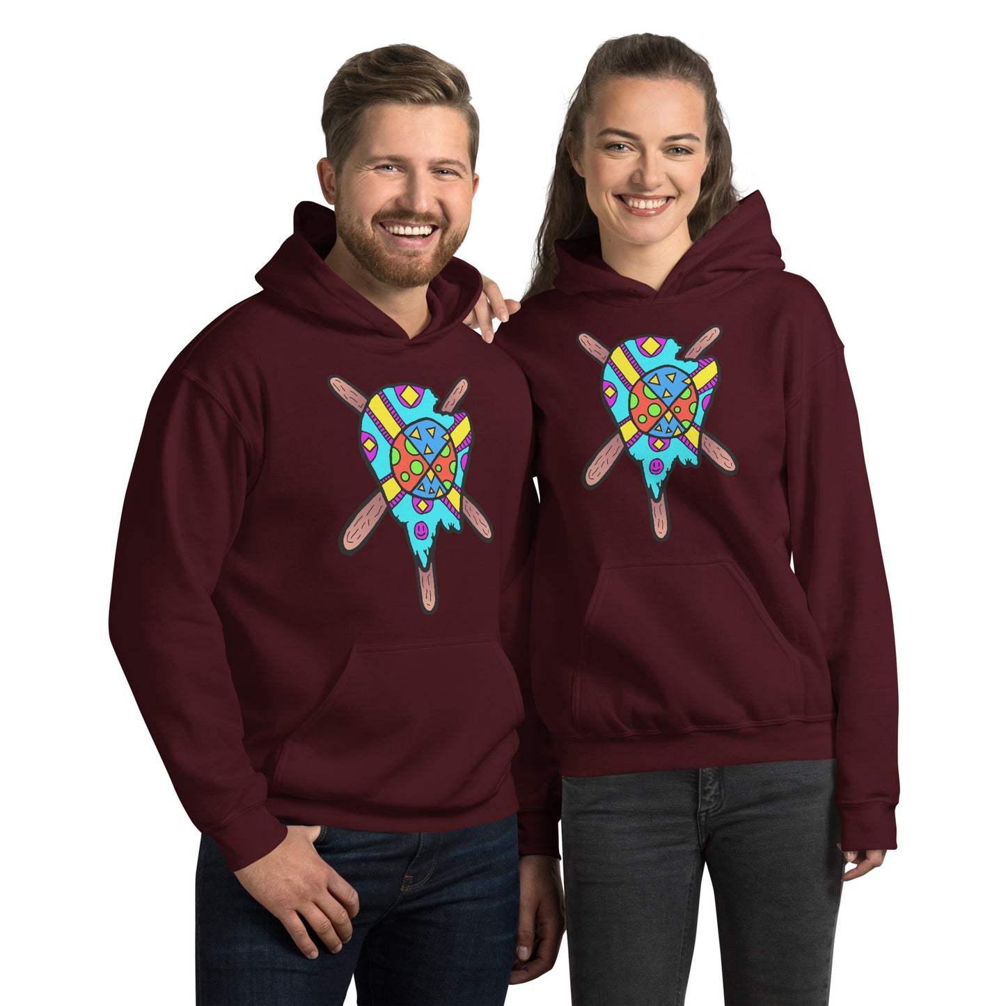 Multicolored Melted Popsicle Unisex Hoodie