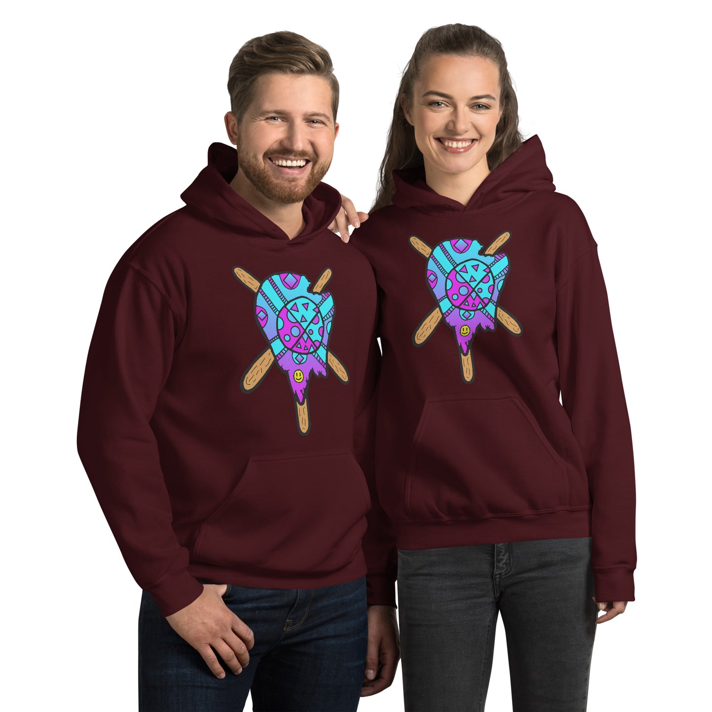 Blue and Purple Melted Popsicle Unisex Hoodie