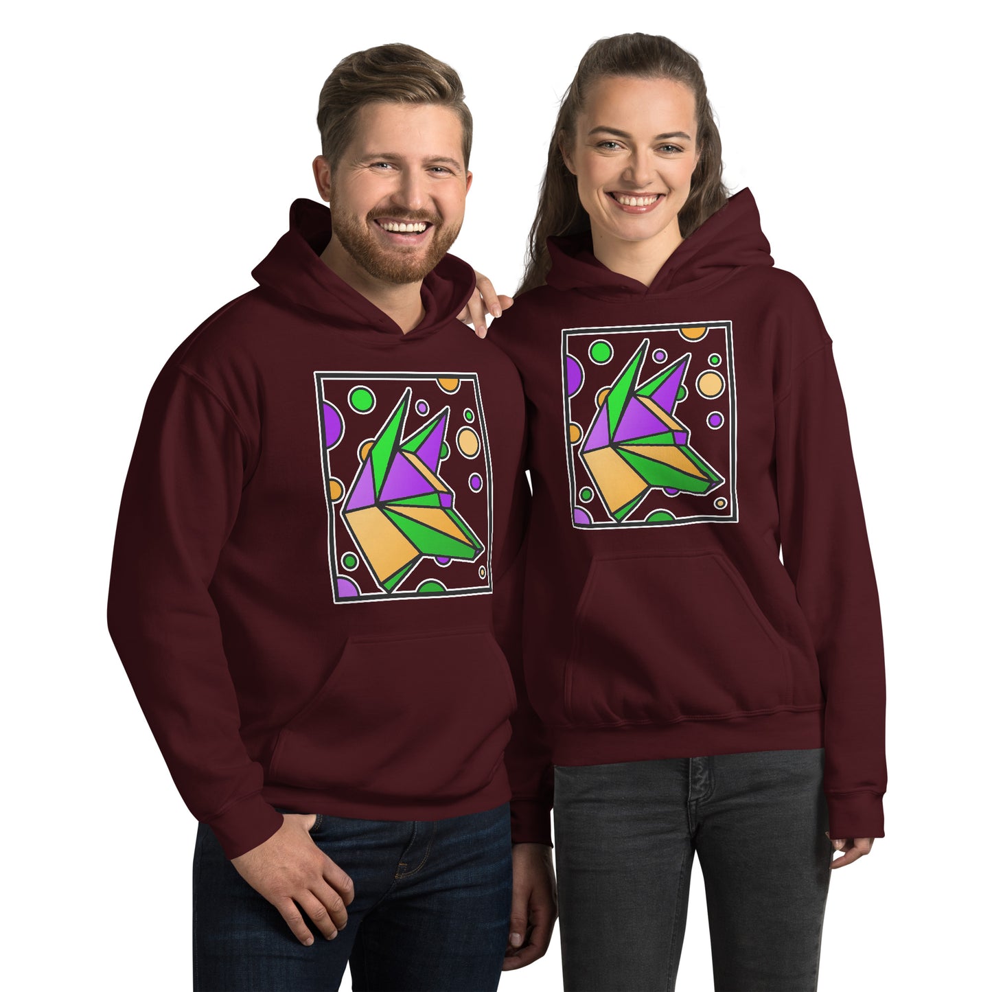 Mardi Gras Box Dog Unisex Hoodie