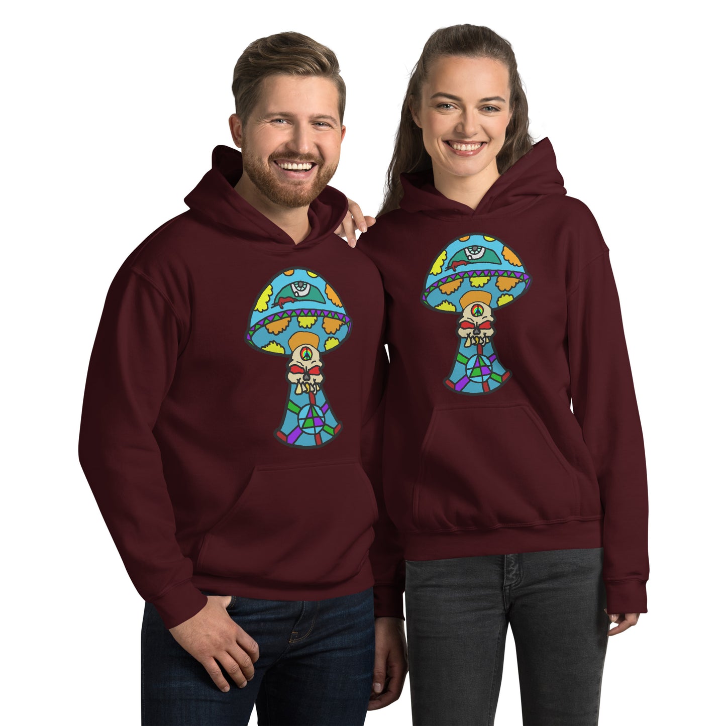 Multicolored Skull Shroom Unisex Hoodie