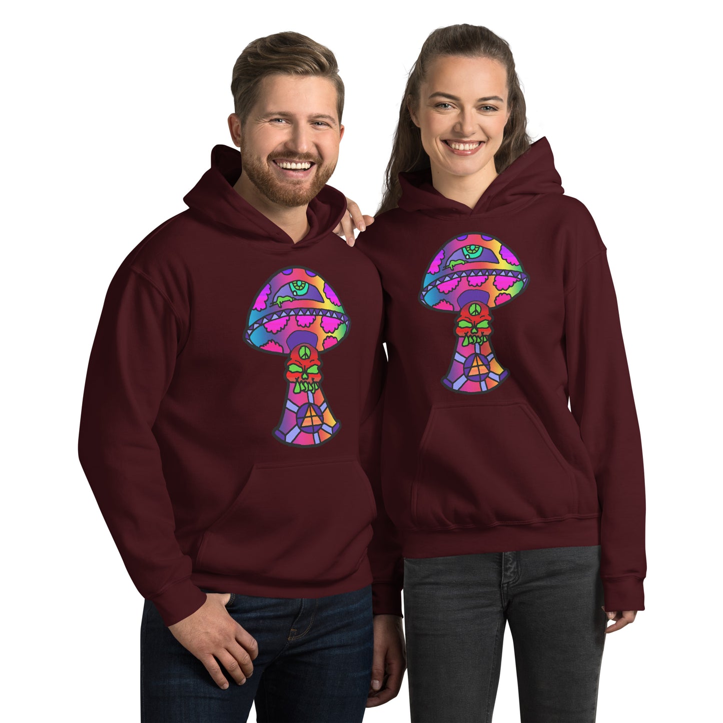 Rainbow Skull Shroom Unisex Hoodie