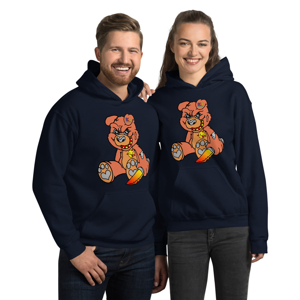 Orange Demon Bear Unisex Hoodie