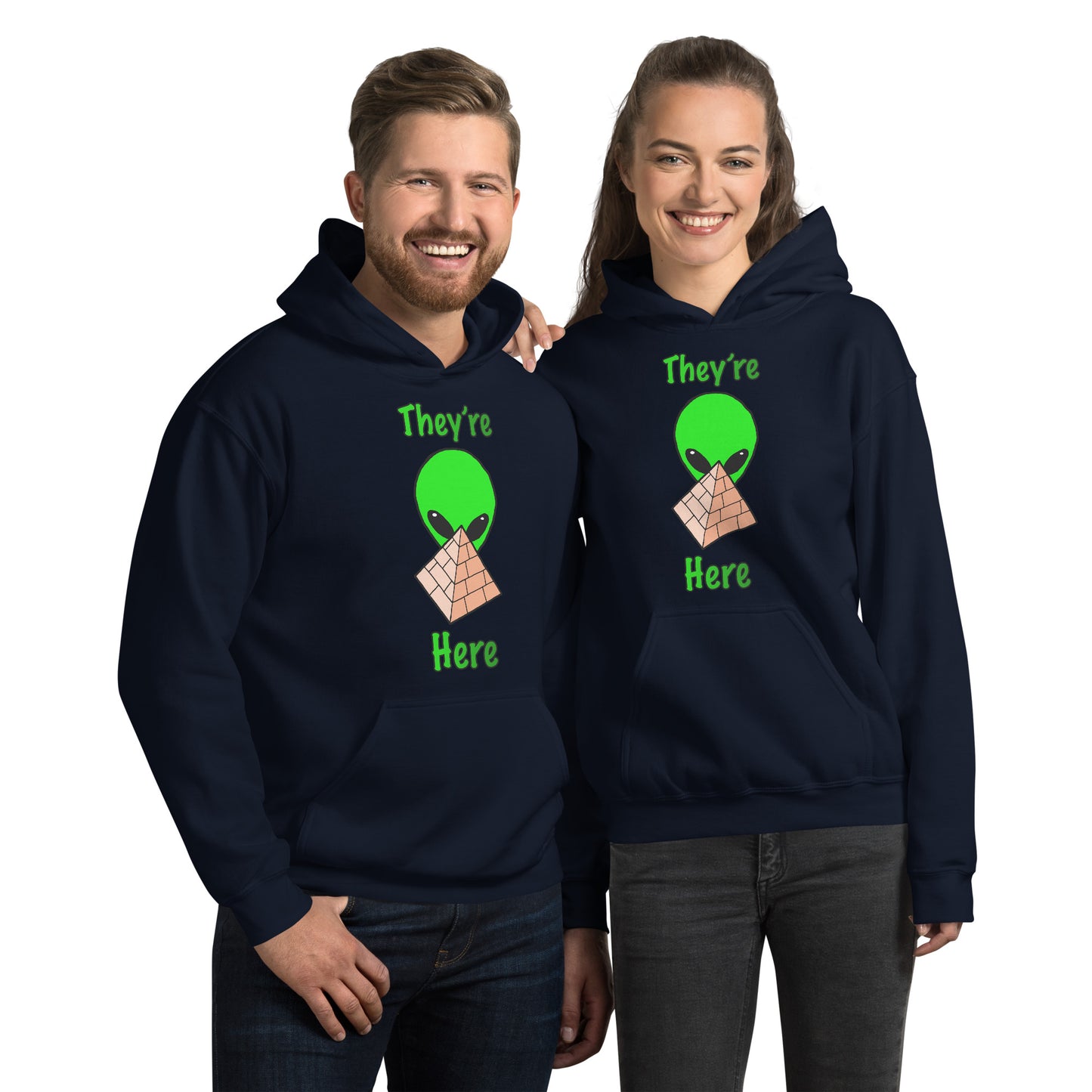 Green Alien Pyramid Unisex Hoodie