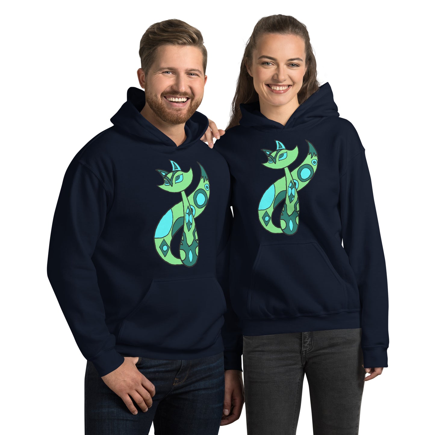 Green Cat Unisex Hoodie