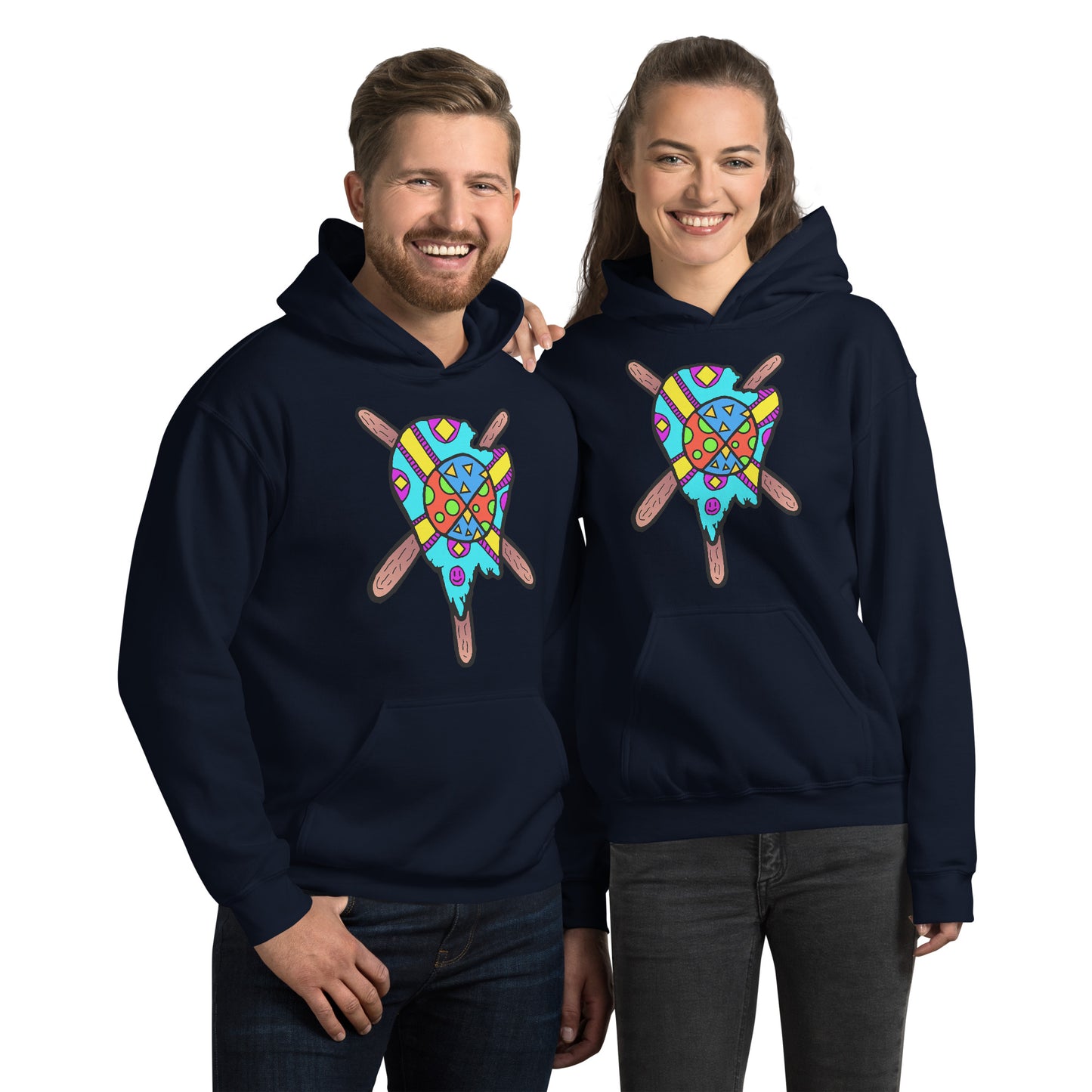 Multicolored Melted Popsicle Unisex Hoodie