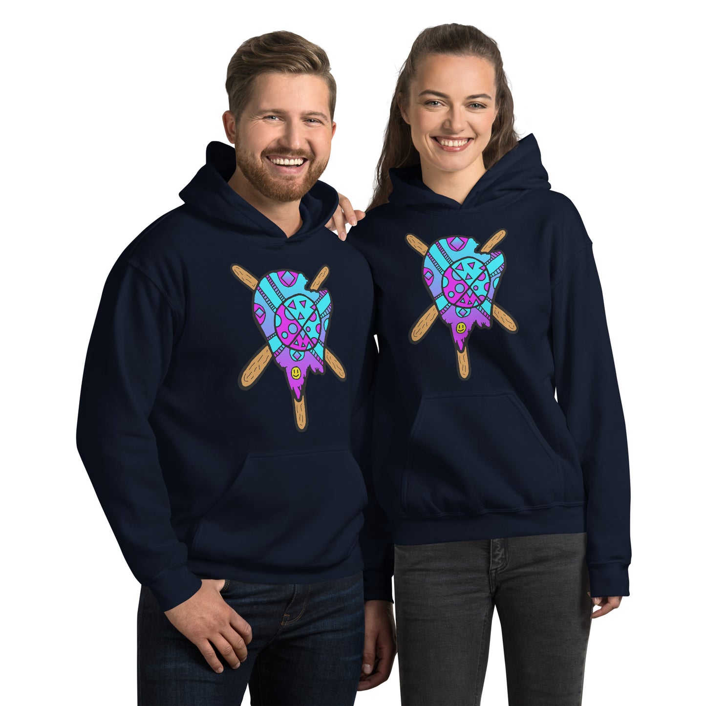 Blue and Purple Melted Popsicle Unisex Hoodie