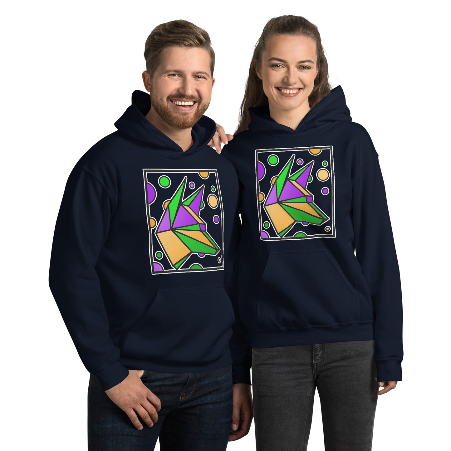 Mardi Gras Box Dog Unisex Hoodie