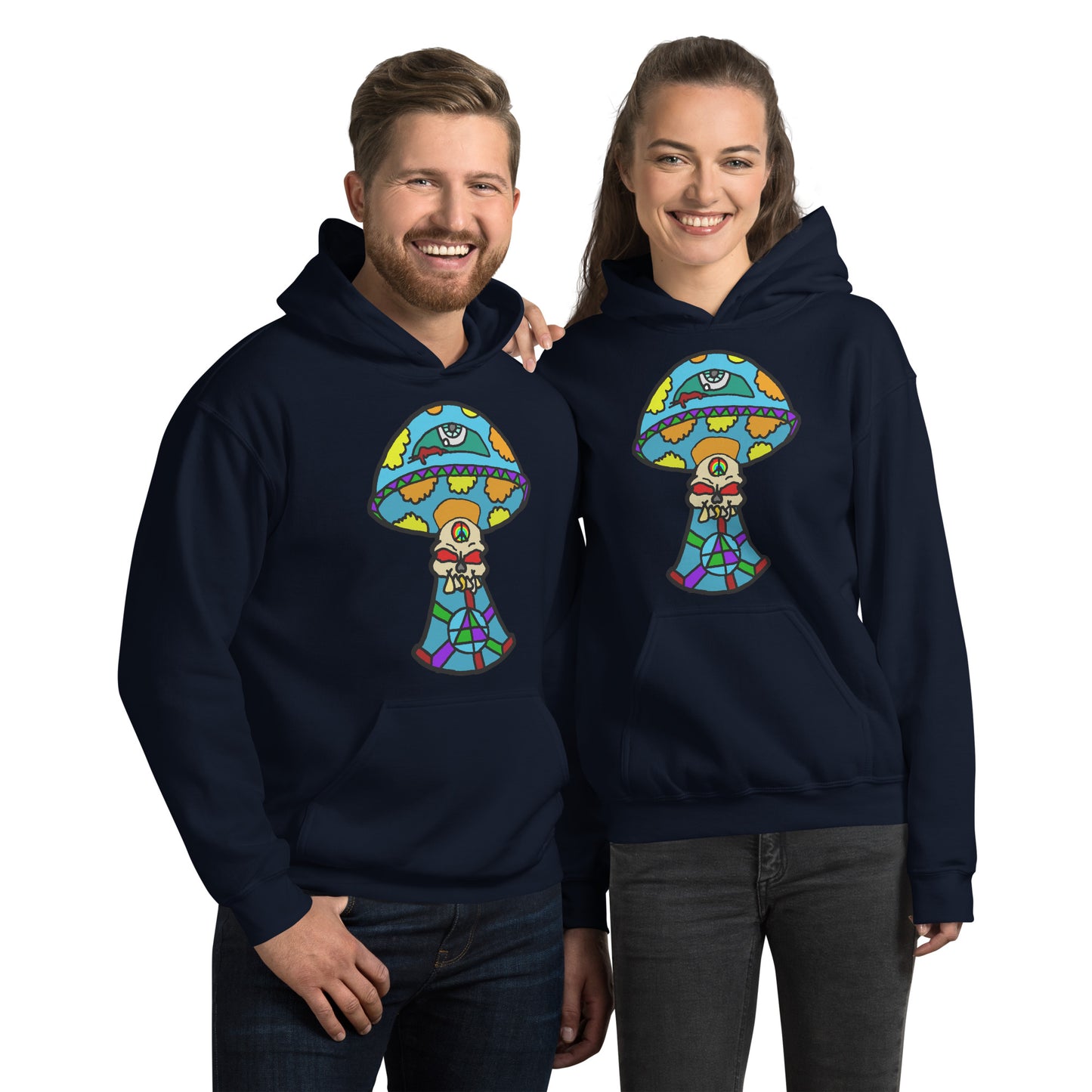 Multicolored Skull Shroom Unisex Hoodie