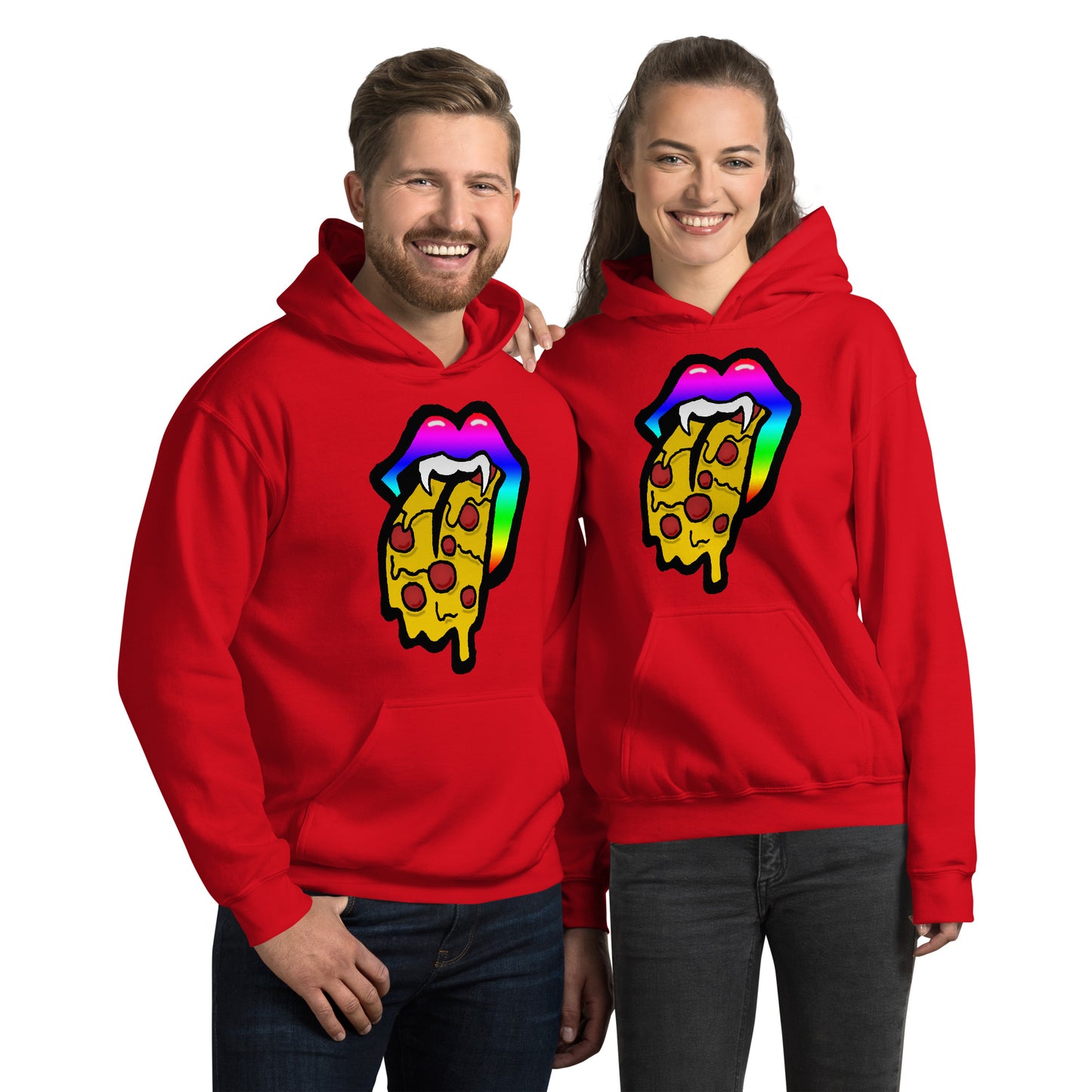 Rainbow Pizza Tongue Unisex Hoodie