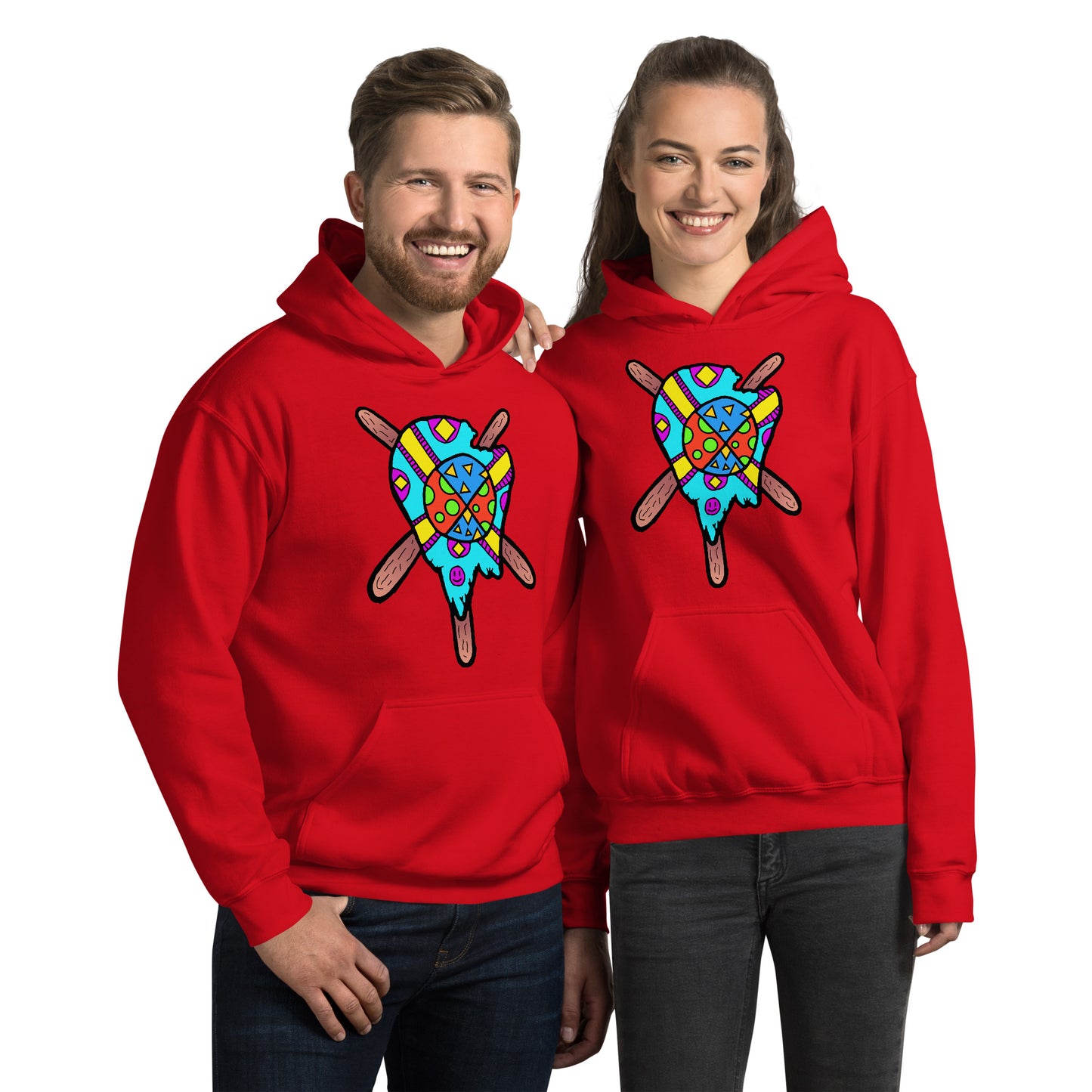 Multicolored Melted Popsicle Unisex Hoodie