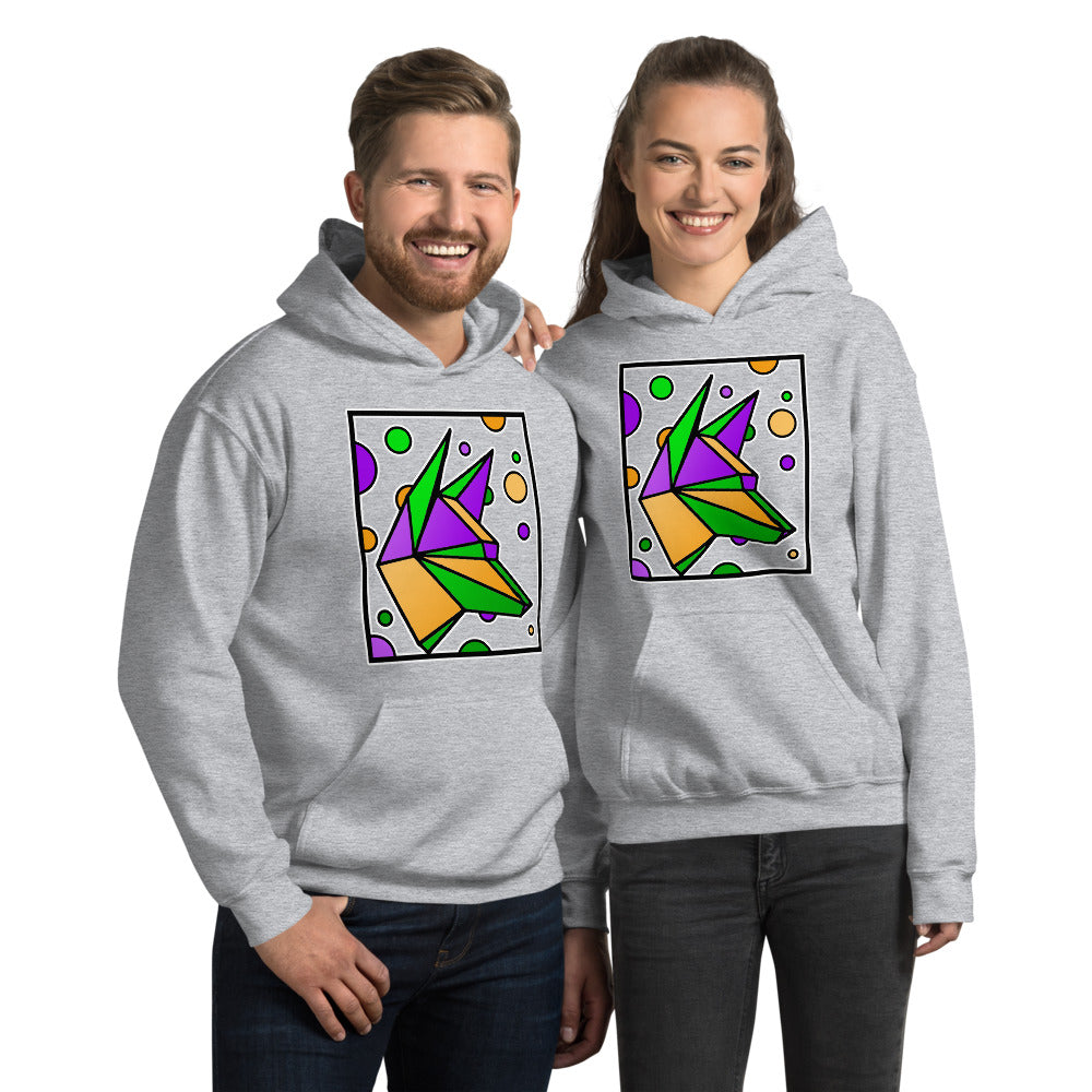 Mardi Gras Box Dog Unisex Hoodie