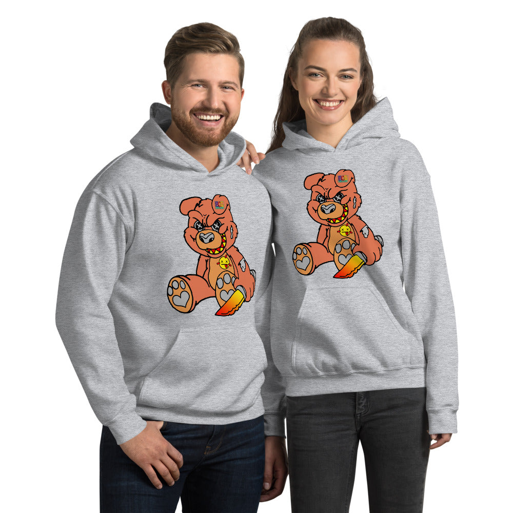 Orange Demon Bear Unisex Hoodie