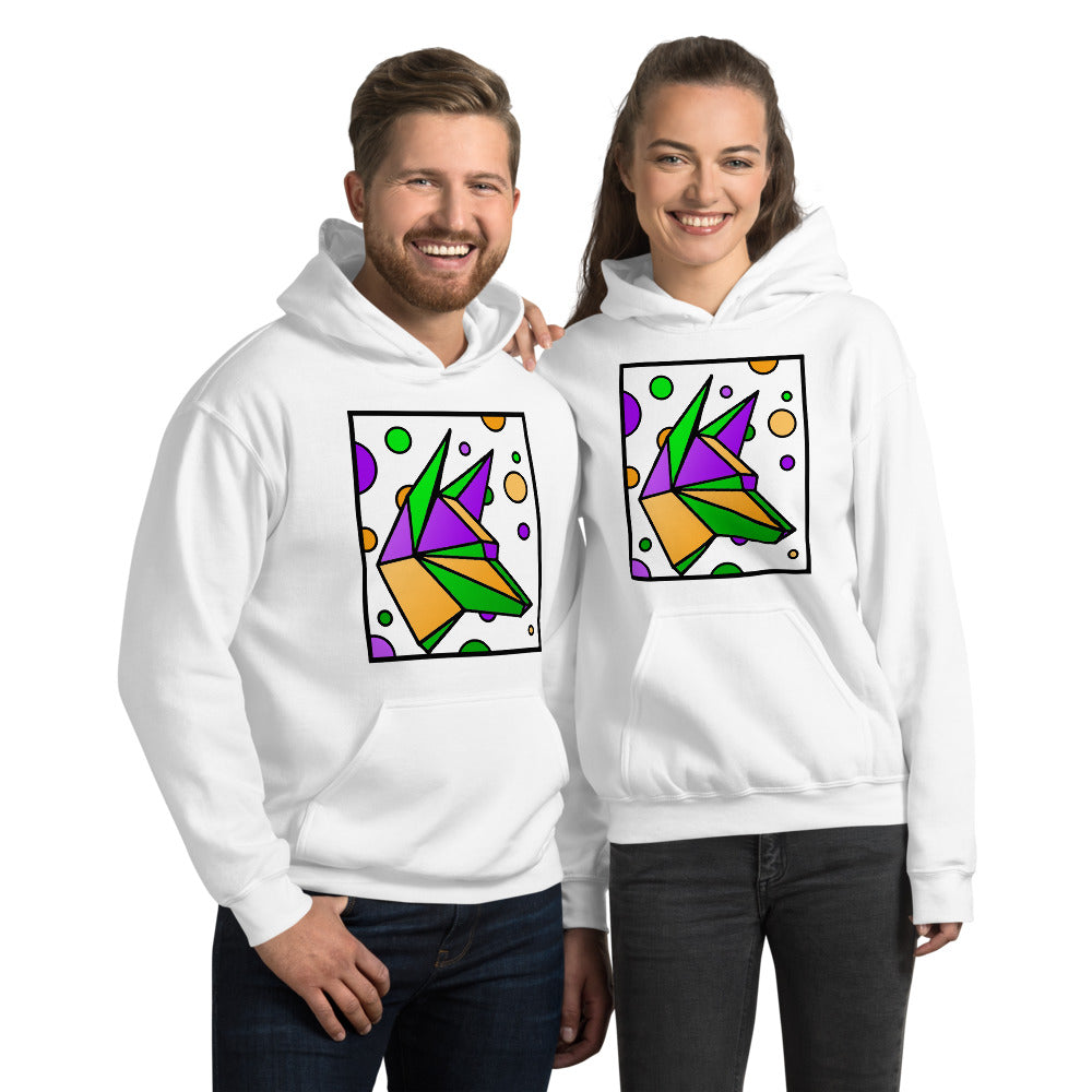 Mardi Gras Box Dog Unisex Hoodie