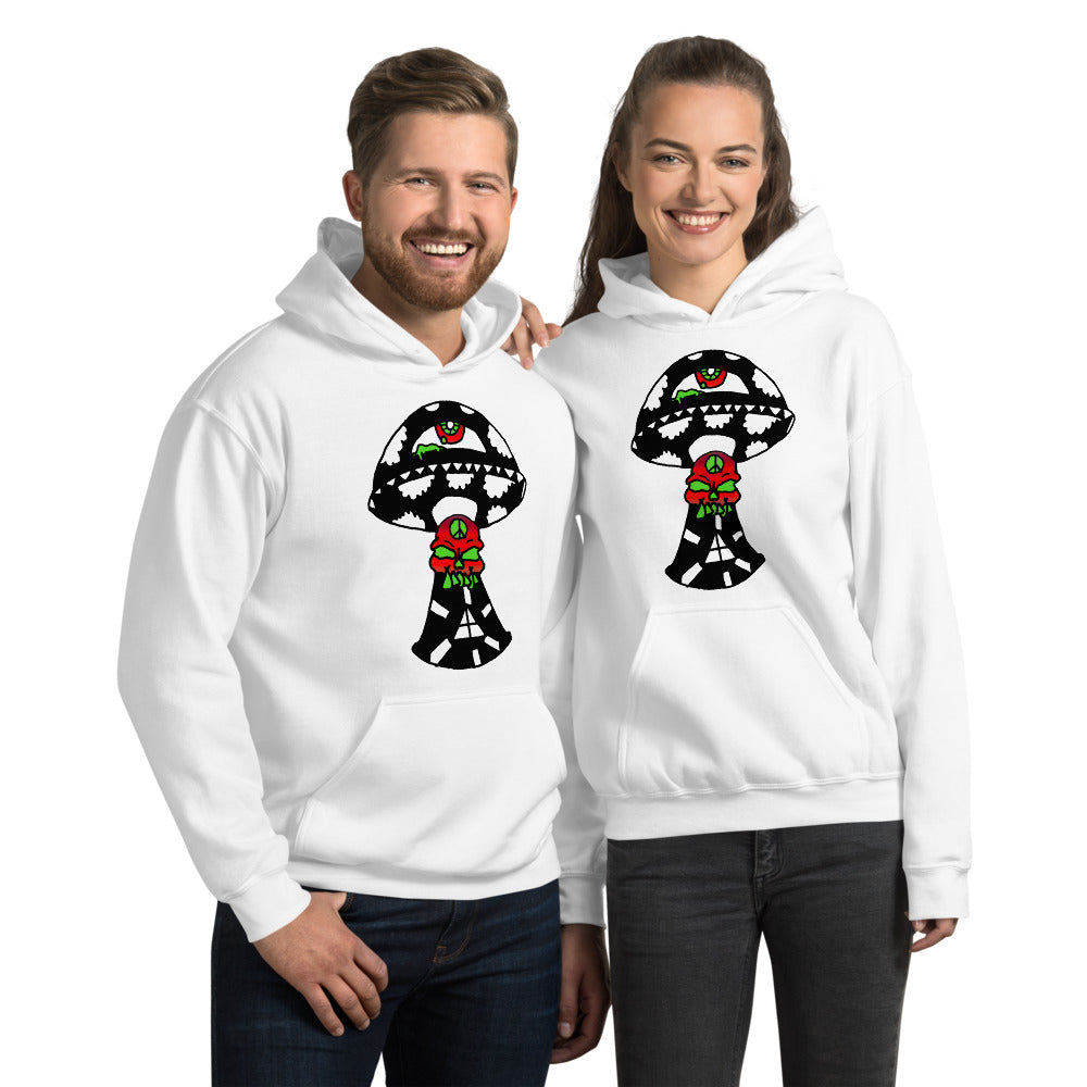 Black and White Skull Shroom Unisex Hoodie