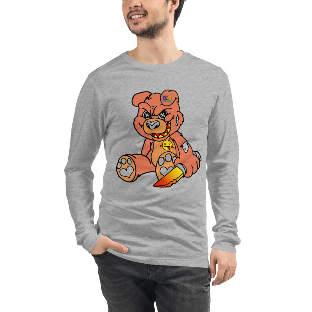 Orange Demon Bear Unisex Long Sleeve Tee