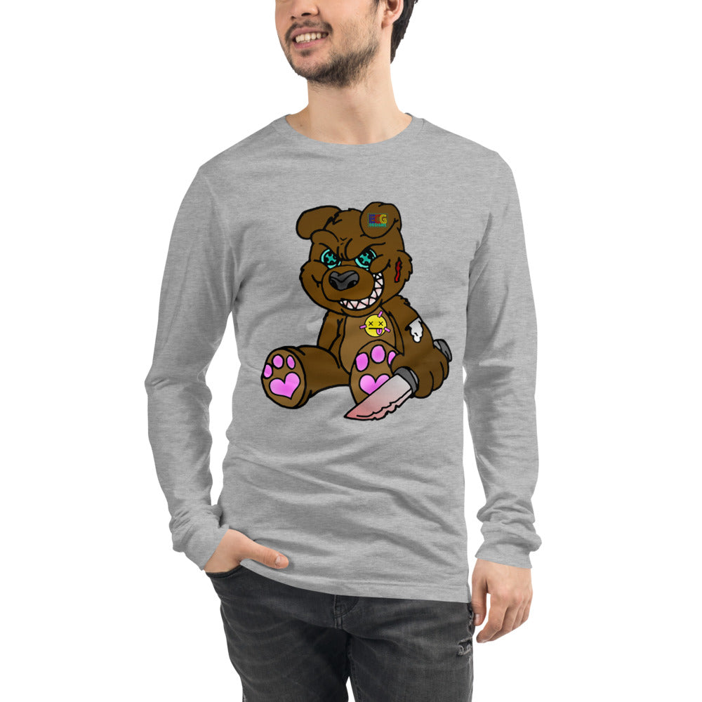 Brown Demon Bear Unisex Long Sleeve Tee